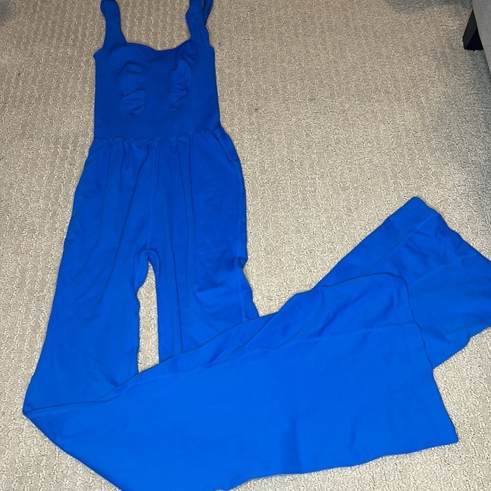 FREE PEOPLE | ✨NWOT✨ Good Karma Flared Onesie in Mid Atlantic * - Picture 3 of 5